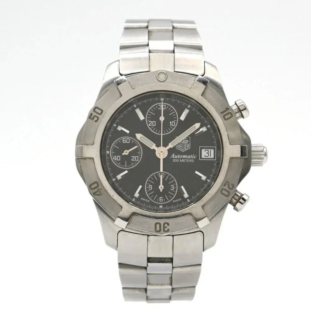 TAG HEUER Aquaracer Chronogra Date Watch CN2111 Automatic SS Black Dial